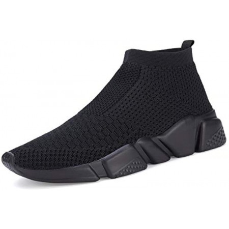 Womens Walking Shoes Mens Slip-On Sneakers Breathable Lightweight Athletic Running Shoes All Black